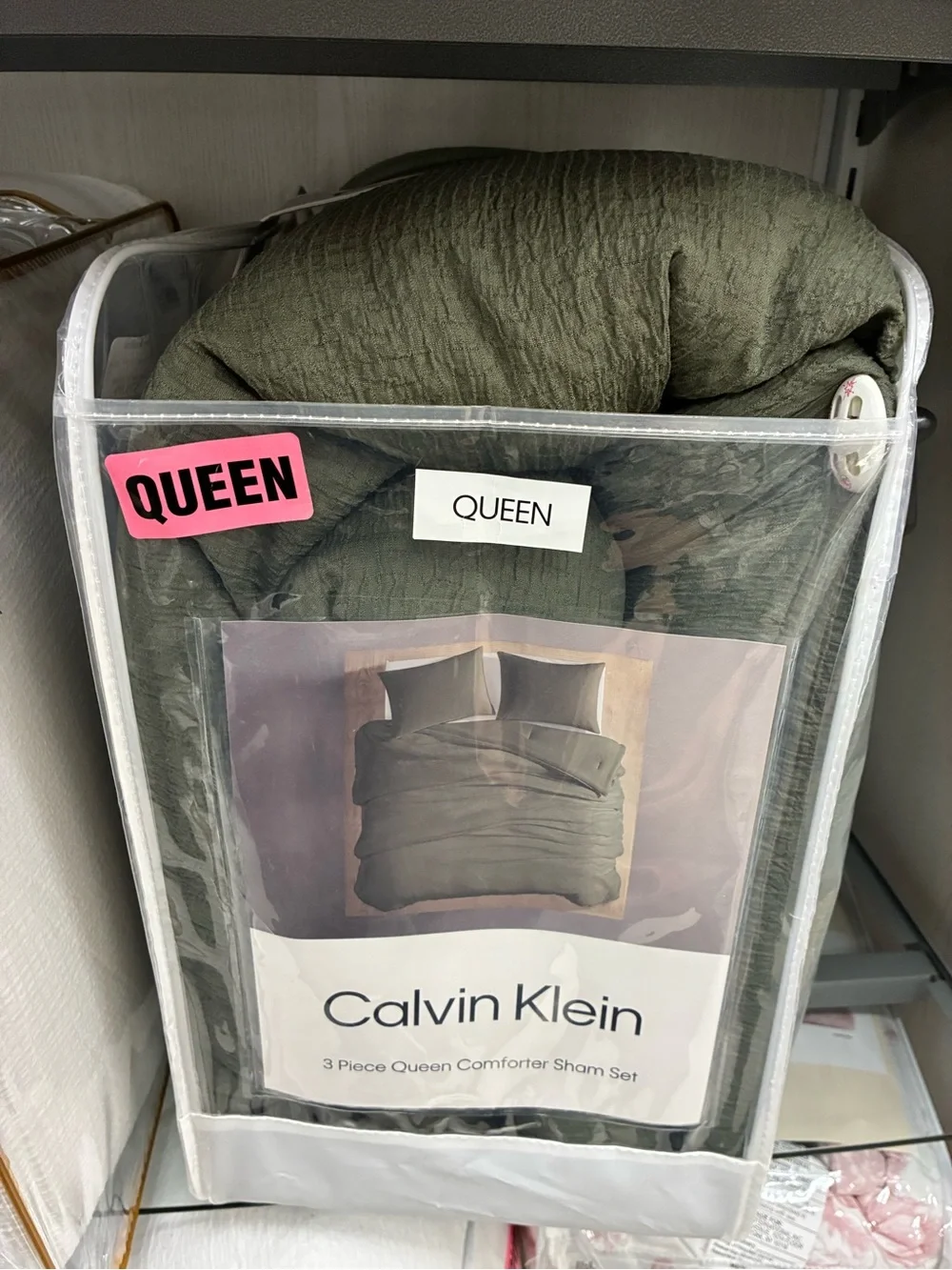 Calvin Klein Sage Green 3-Piece Queen Comforter Set